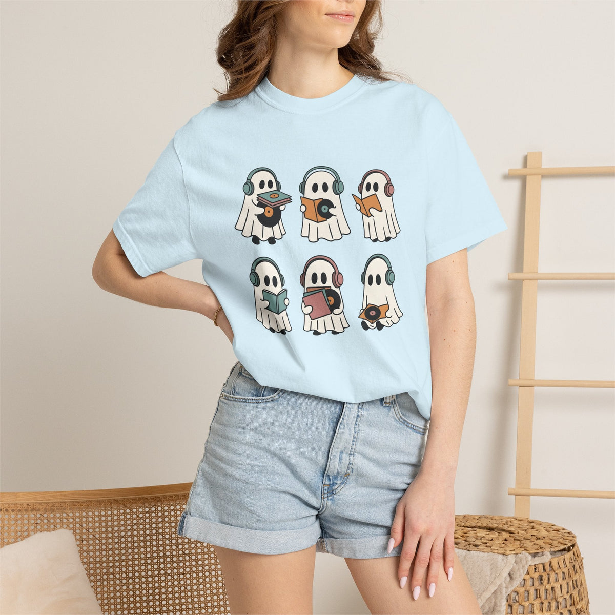 Ghost Music Shirt Halloween Unisex Gift Cartoon Tee Spirit product image 9