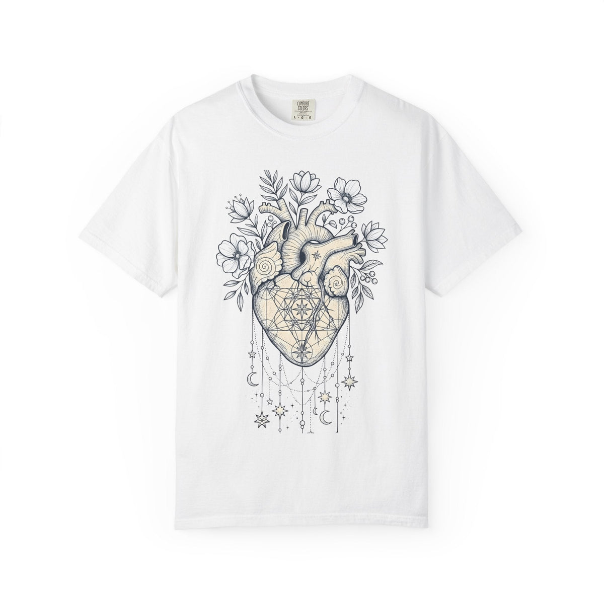 Anatomical Heart Floral Shirt Boho Chic Spiritual Unisex product image 1