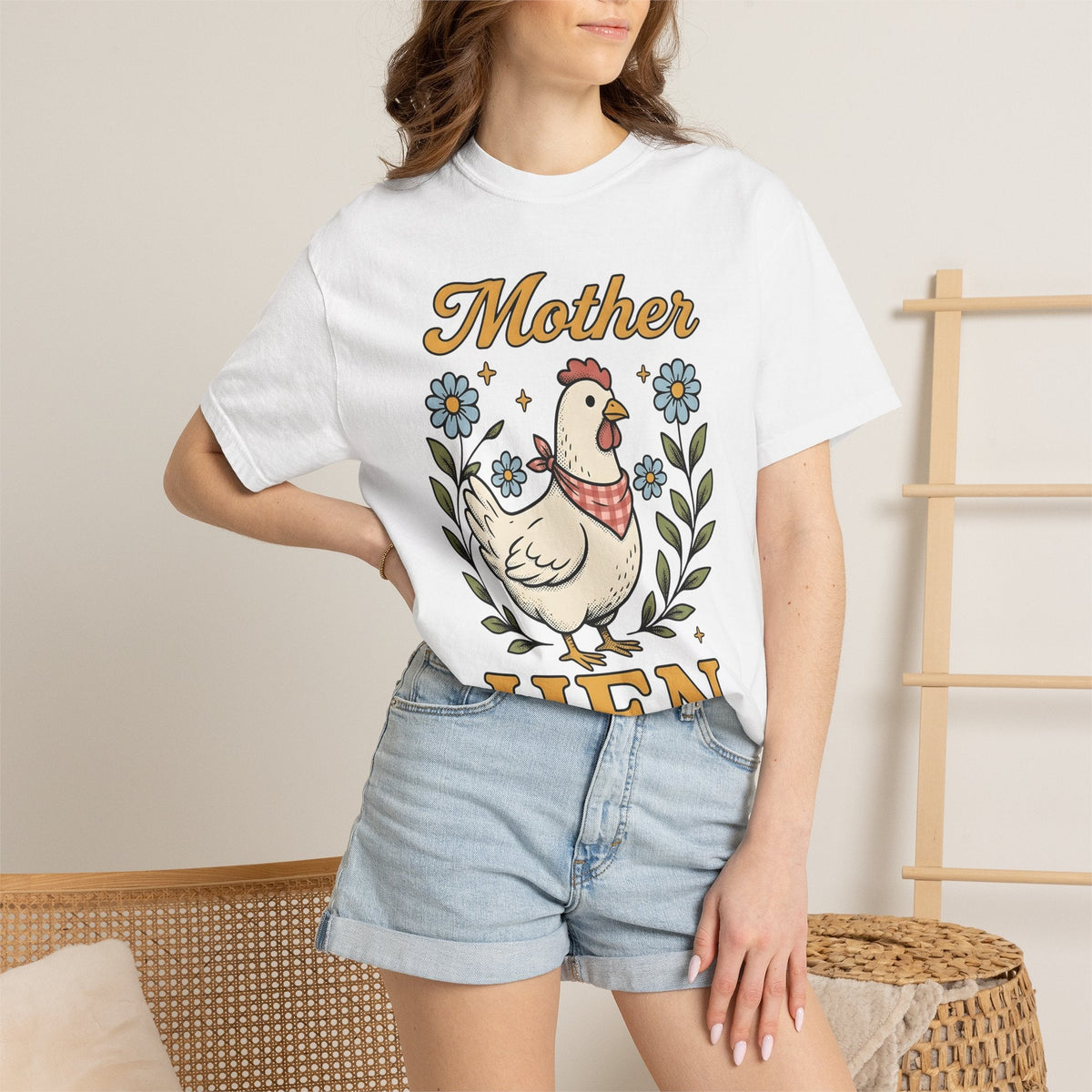 Hen Old School T-Shirt – Chicken Mom Ranch Life, Women product image 6