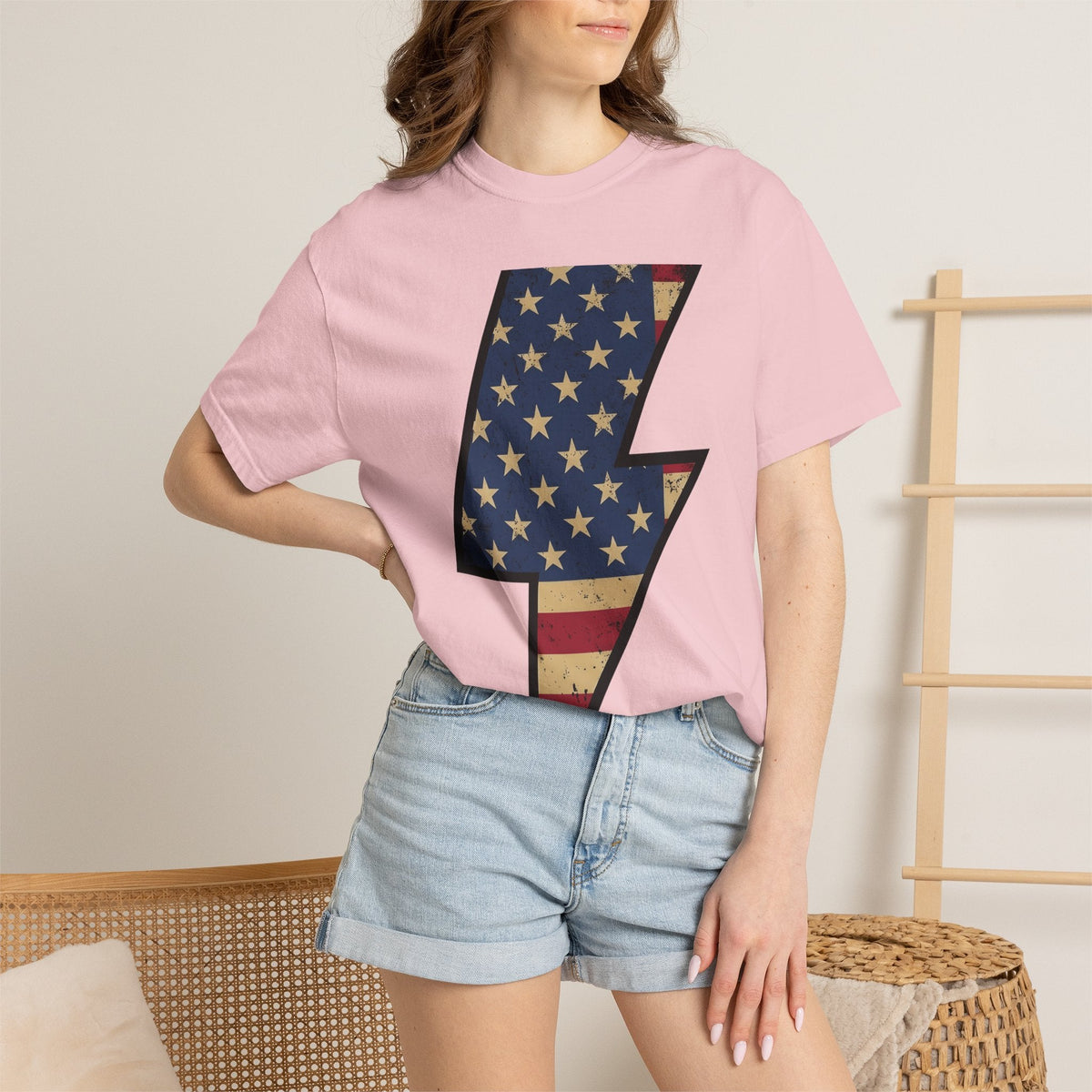 Lightning Strike Shirt America Freedom Unisex Gift Line Art product image 12