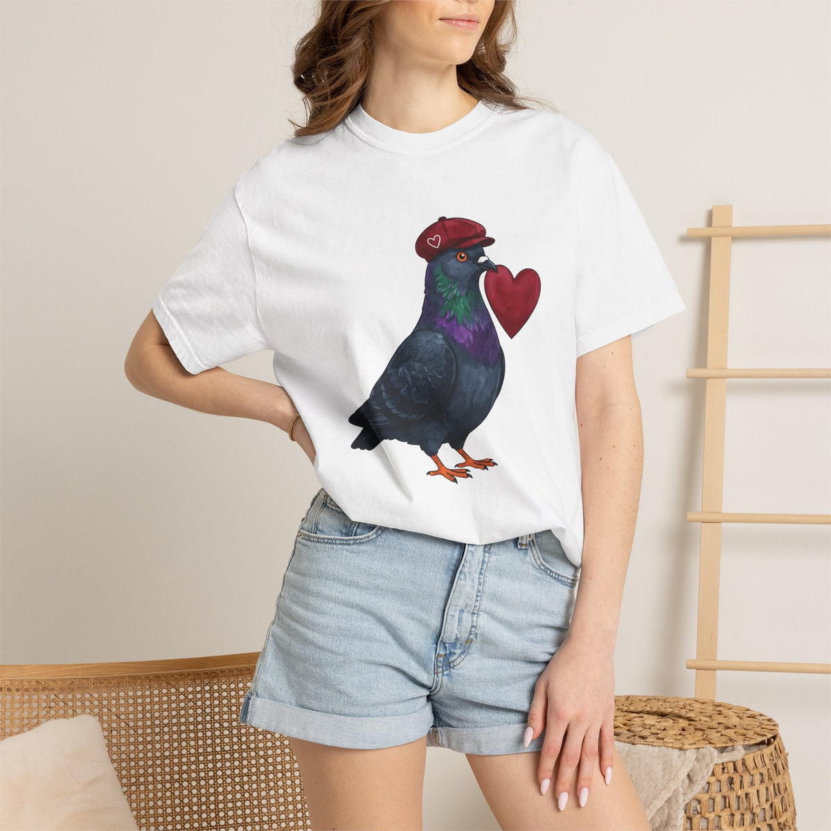 Pigeon Heart Shirt St. Valentines Day Love Unisex Gift product image 6
