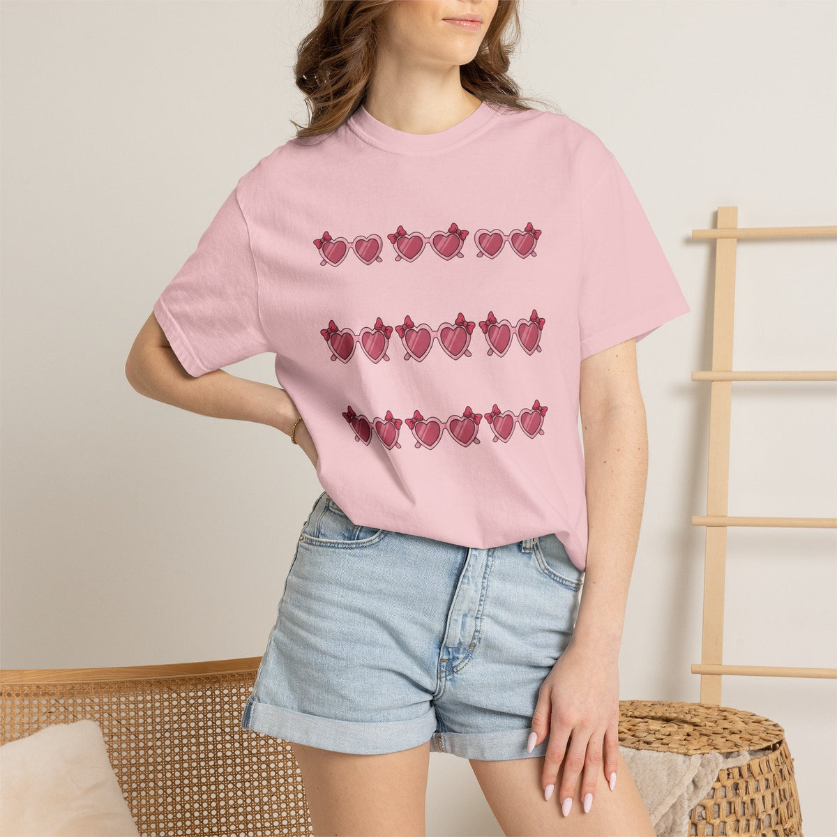 Heart Glasses Shirt Moms Adorable Gift for Women Cartoon product image 12