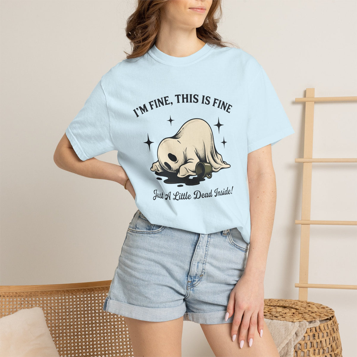 Haunted Coffee Hand-Drawn T-Shirt – Funny Halloween product image 9