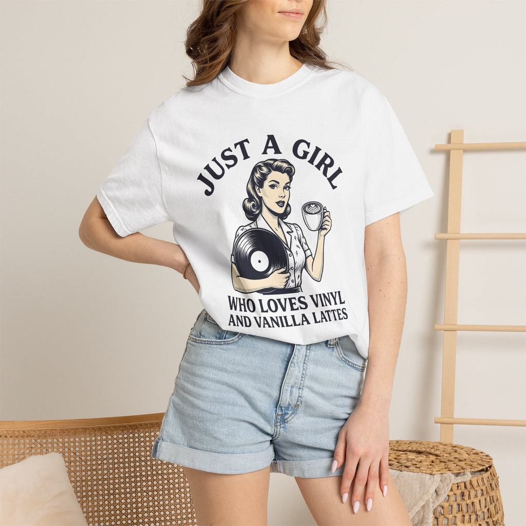 Nostalgic Female Coffee Disc Shirt Coffee Tunes Unisex Gift Antique Tee Coffee