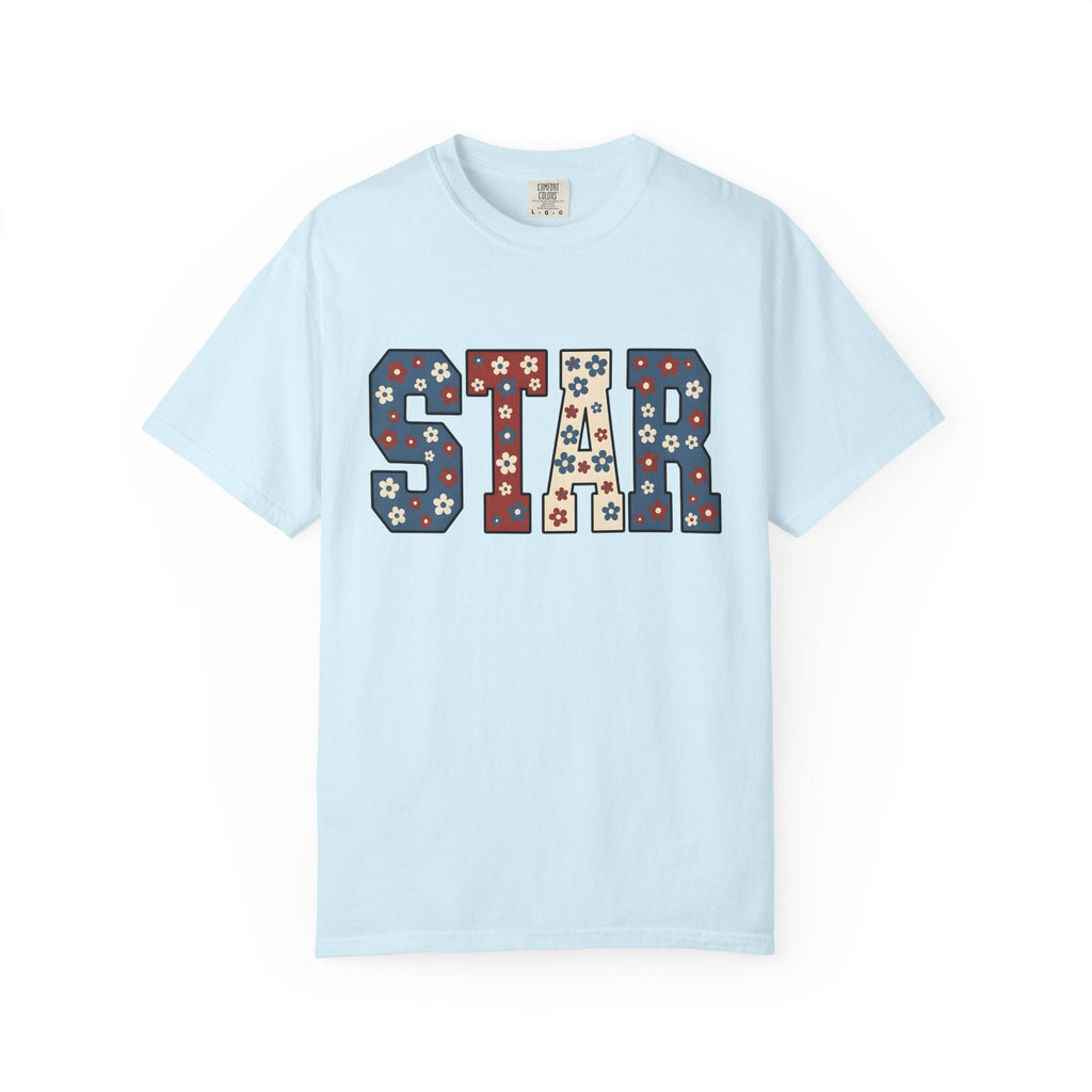 Flower Star Lettering Shirt 4th Of July America Unisex Gift product image 2