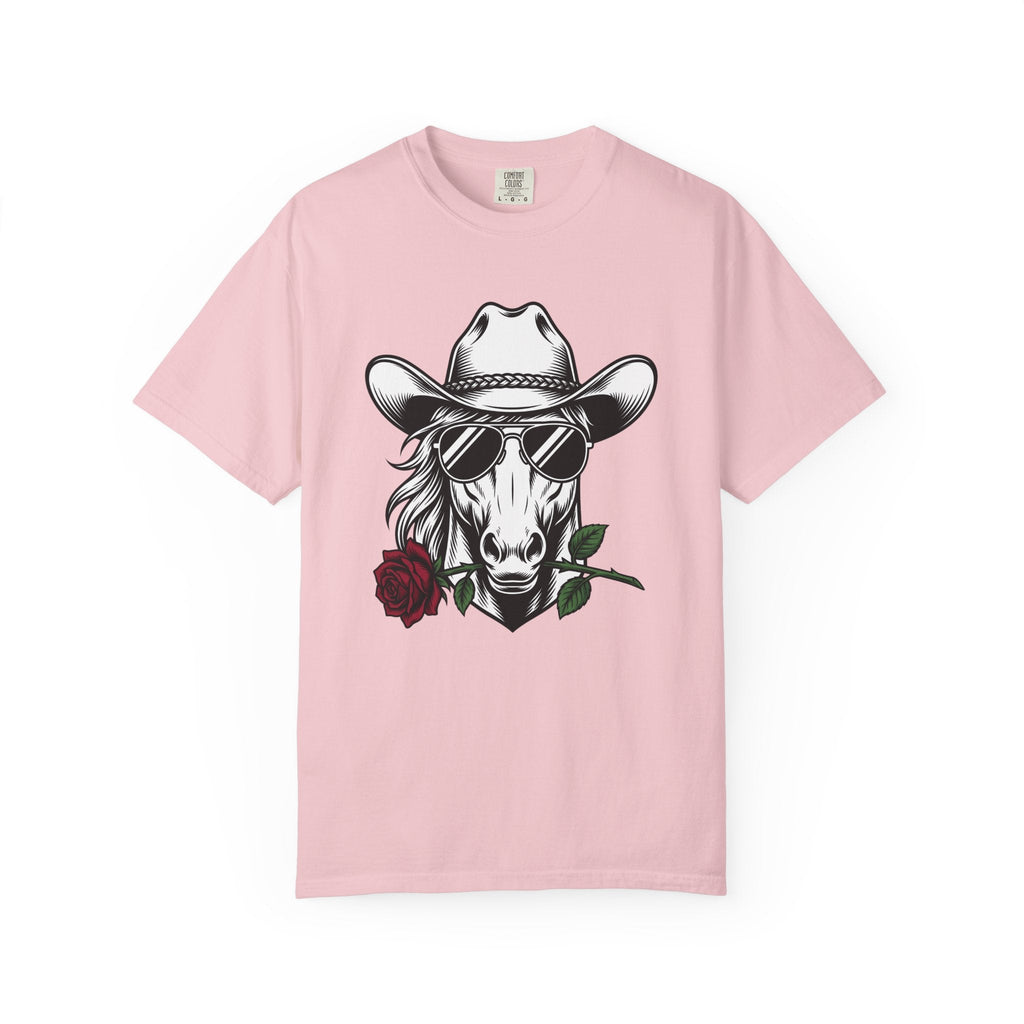 Horse Hat Cowboy Shirt Cowgirl Leather Gift for Women Line Art Tee Cowboy