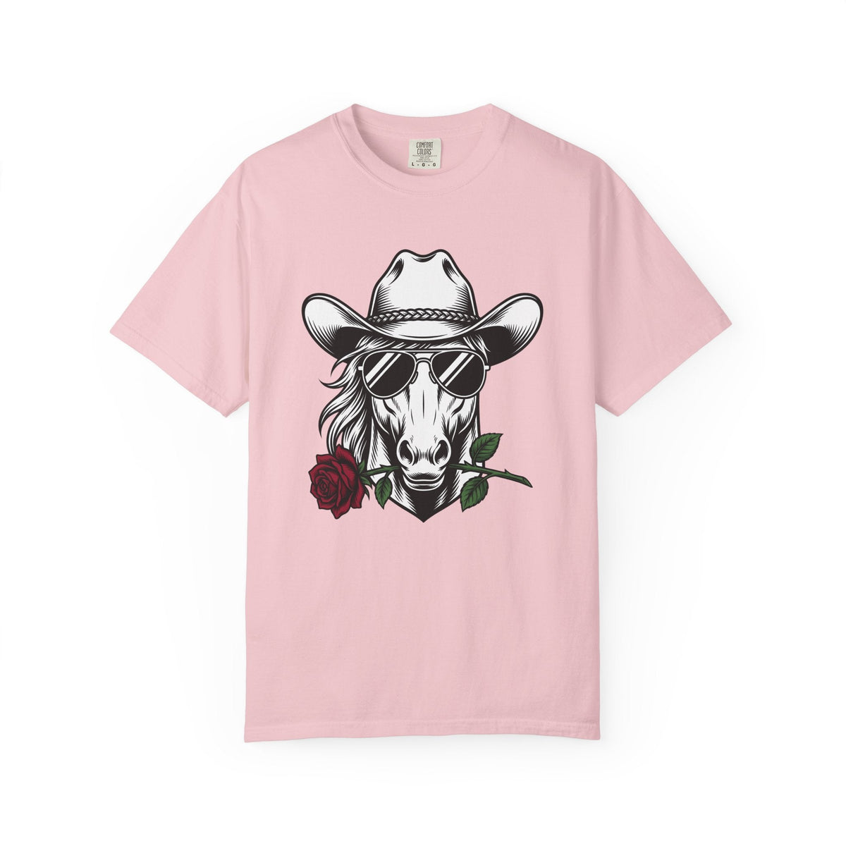 Horse Hat Cowboy Shirt Cowgirl Leather Gift for Women Line Art Tee Cowboy