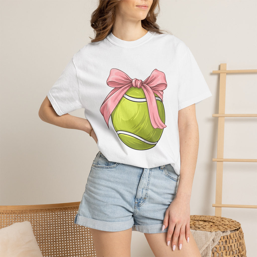 Tennis Ball Bow Shirt Moms Exercise Gift Women Anime Tee product image 6