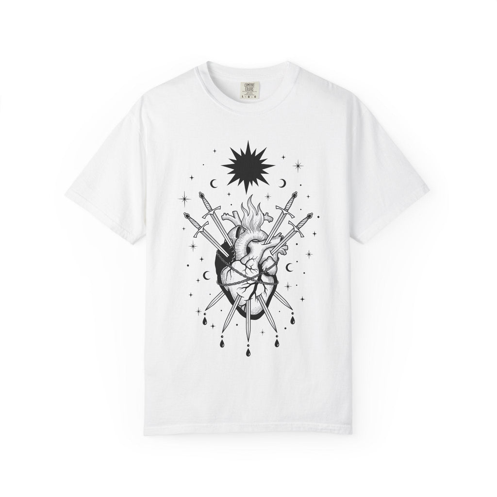 Heart Swords Shirt Boho Chic Mysticism Unisex Gift Old product image 1