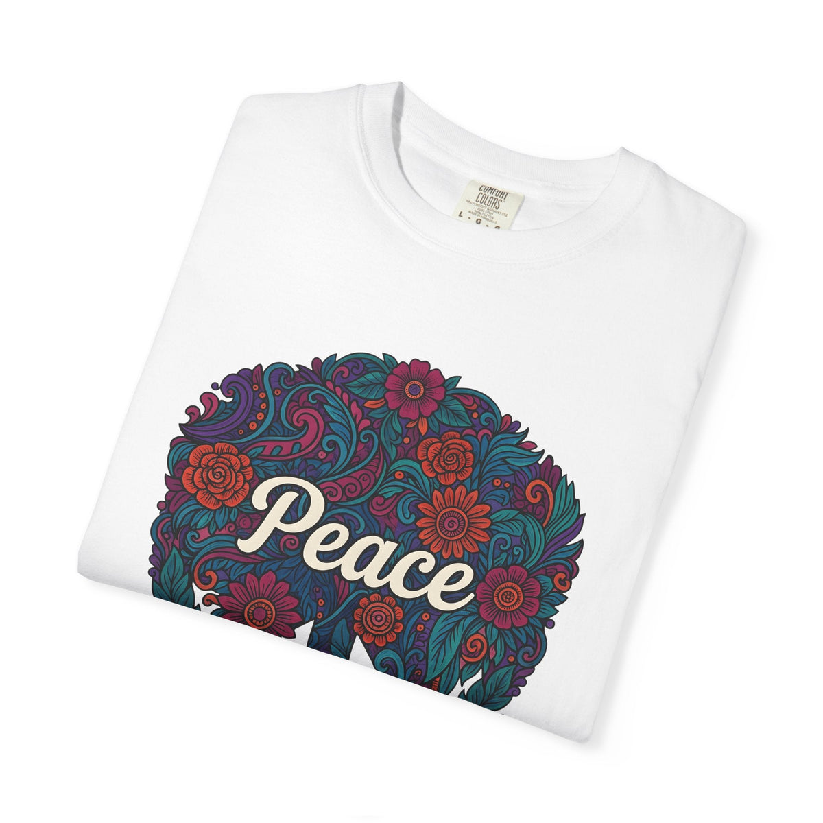 Peace Sign Floral Shirt Hippie Festival Unisex Gift Boho product image 5