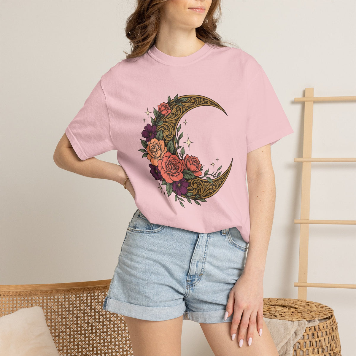 Crescent Flower Moon Shirt Cowgirl Stars Gift for Women product image 12