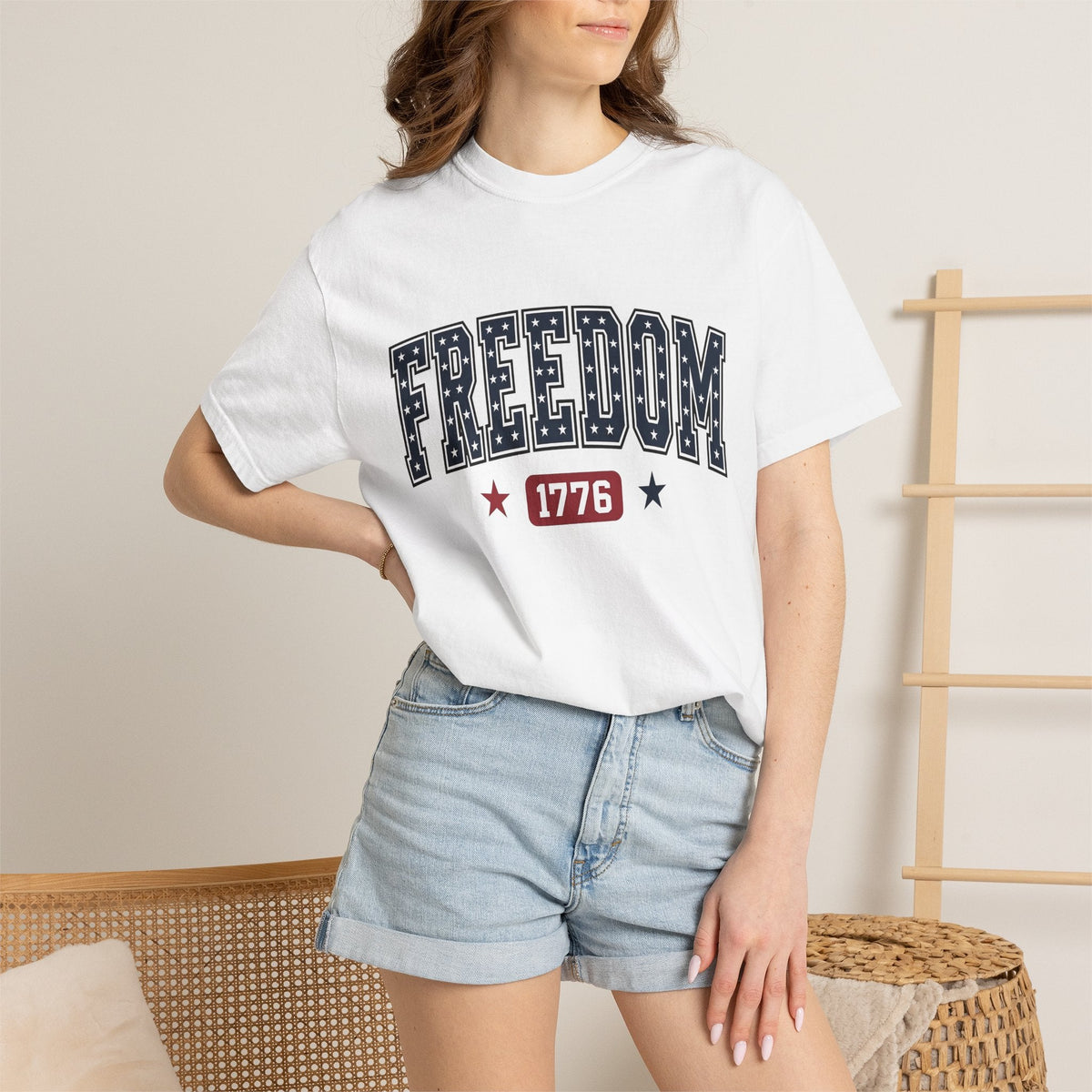 Star Pattern Text Shirt America Holiday Unisex Gift product image 6