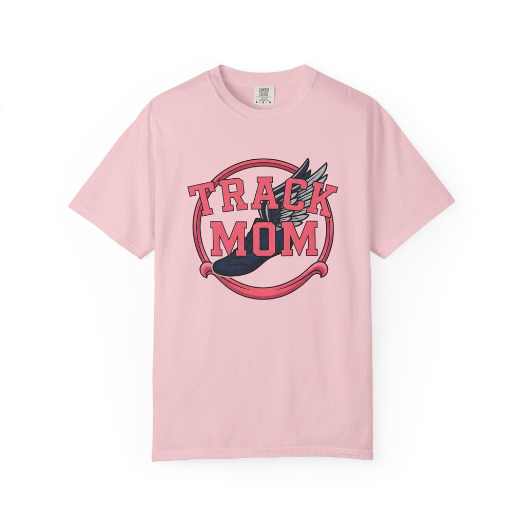 Winged Running Shoes Cartoon T-Shirt – Track Mom Fitness Design, Women Graphic Tee