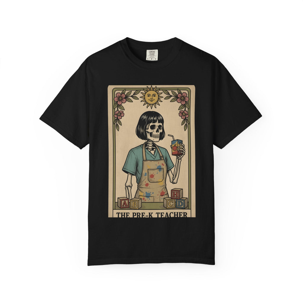 Skeleton Professor Tarot Card T-Shirt – Funny Halloween product image 4