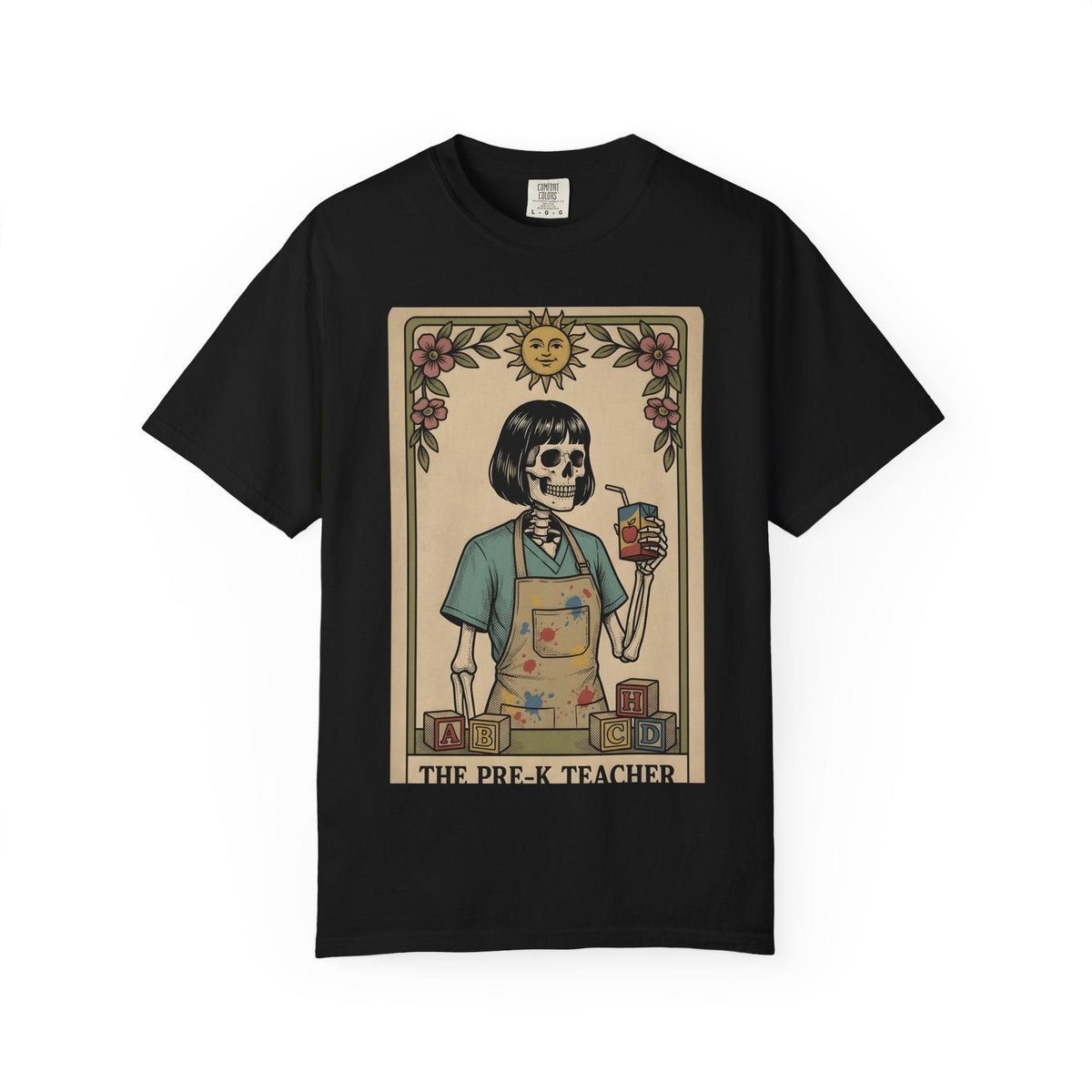Skeleton Professor Tarot Card T-Shirt – Funny Halloween product image 4