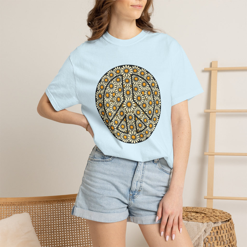 Daisy Peace Sign Shirt Hippie Flower Unisex Gift Boho Tee product image 9