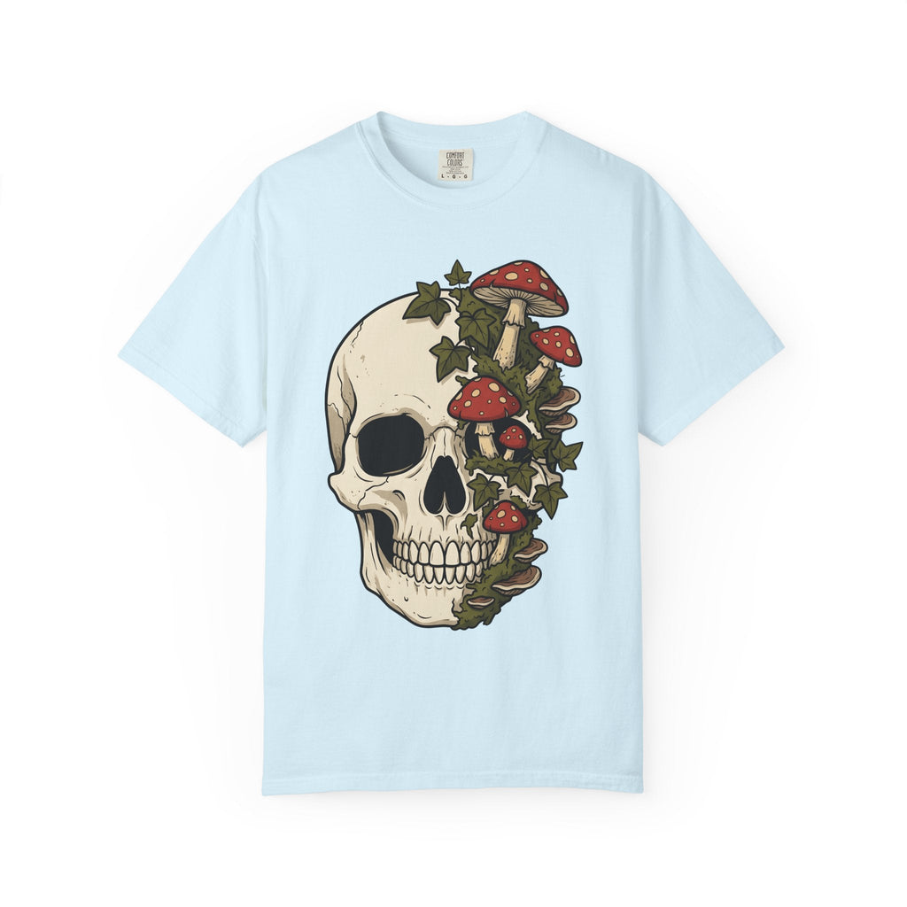 Skull Mushrooms Shirt Gothic Nature Unisex Gift Tattoo Tee product image 2
