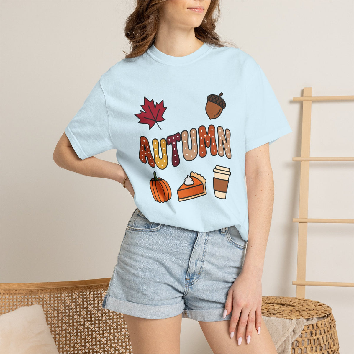 Fall Icons Line Art T-Shirt – Autumn Harvest Symbols product image 9