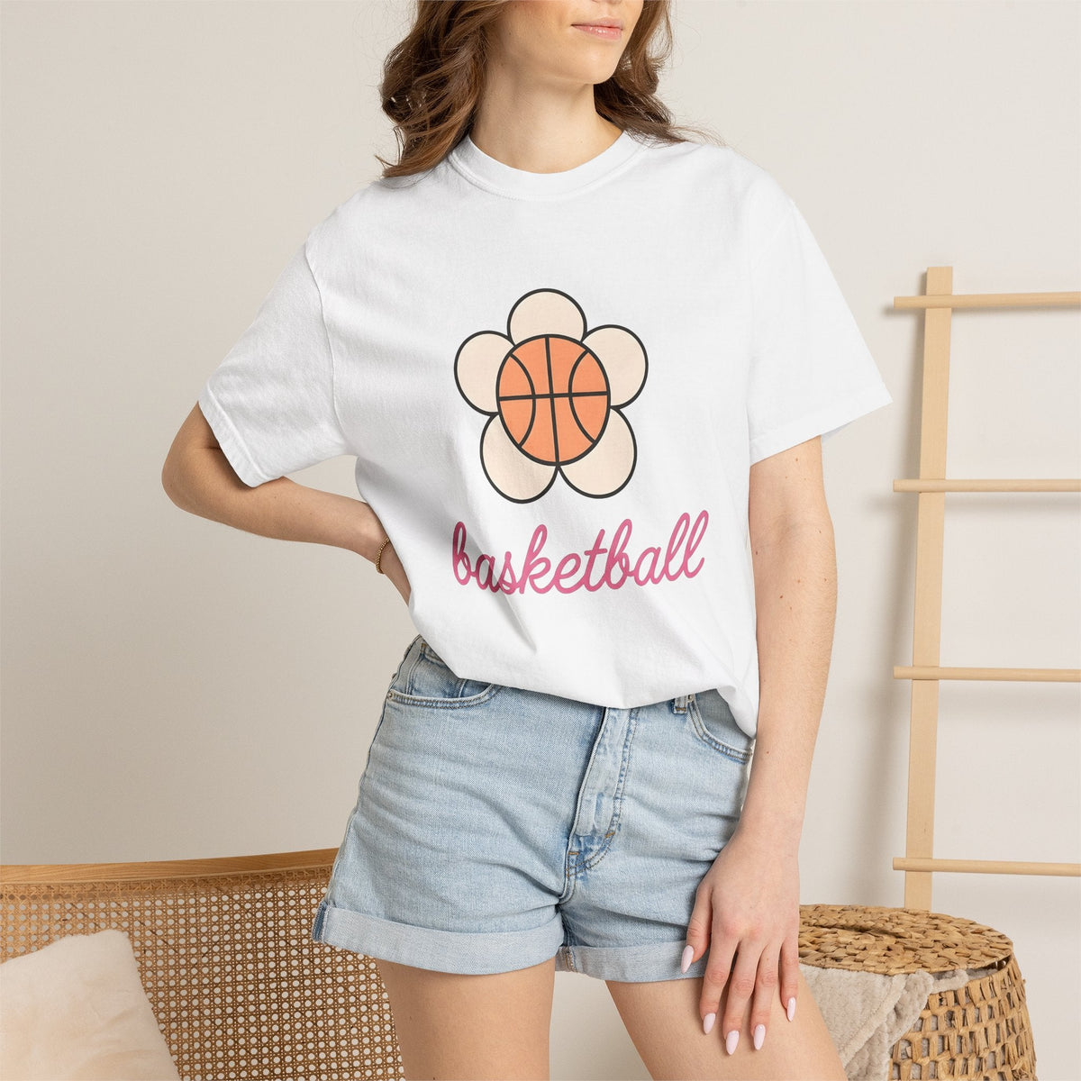 Basketball Petal Shirt Garden Unisex Gift Flat Tee Flower product image 6