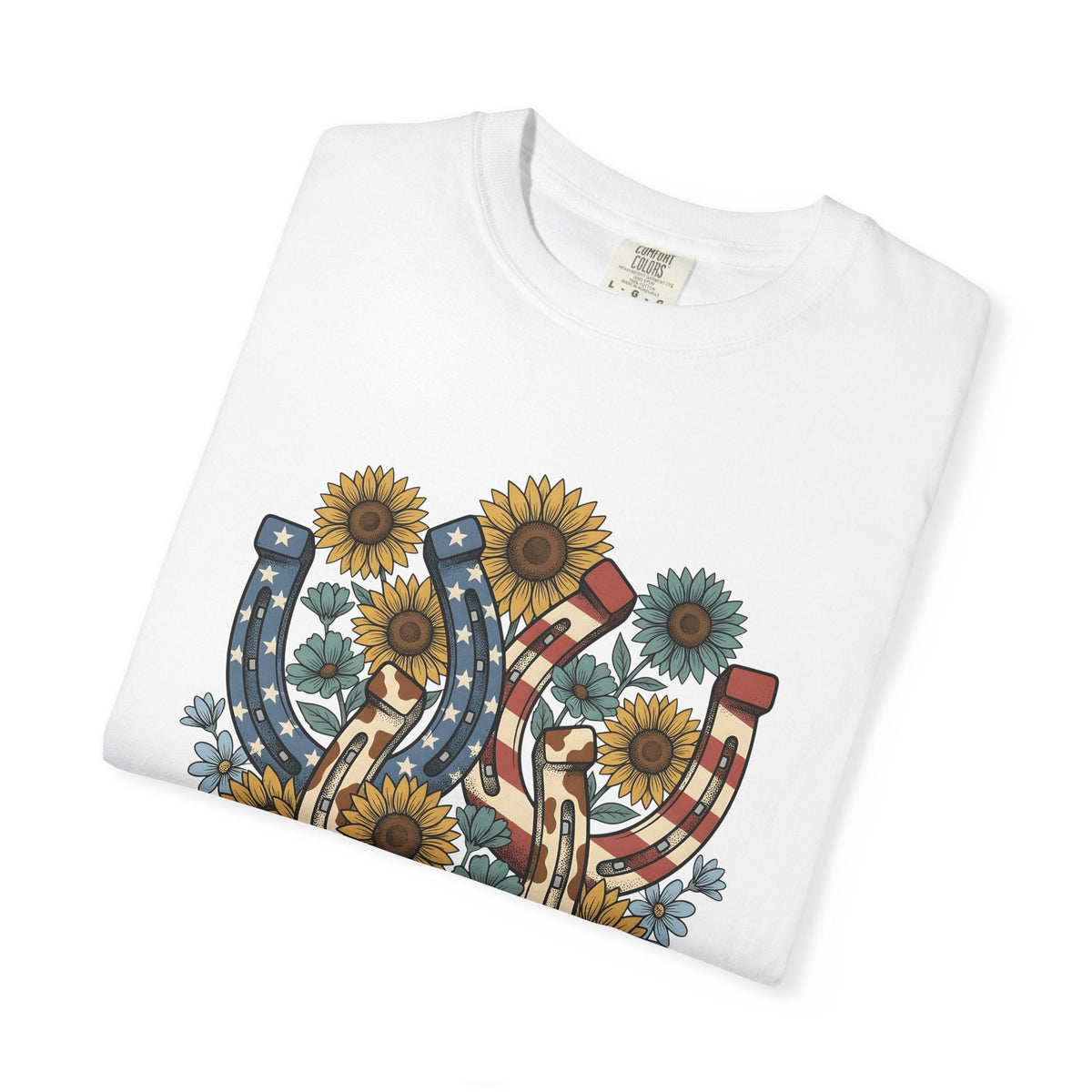 Horseshoe Sunflower Shirt America Frontier Unisex Gift Folk product image 5