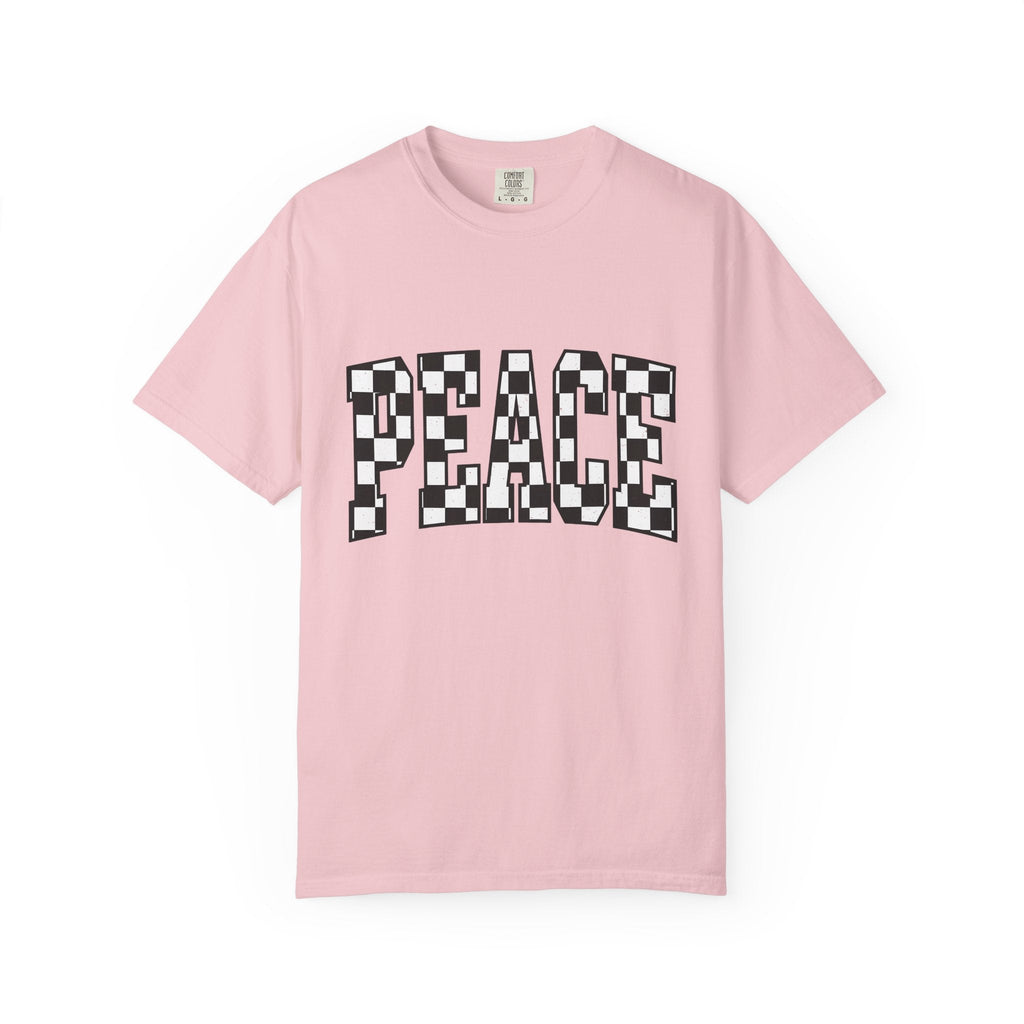 Checkered Text Shirt Peace Inspirational Unisex Gift Bold product image 3