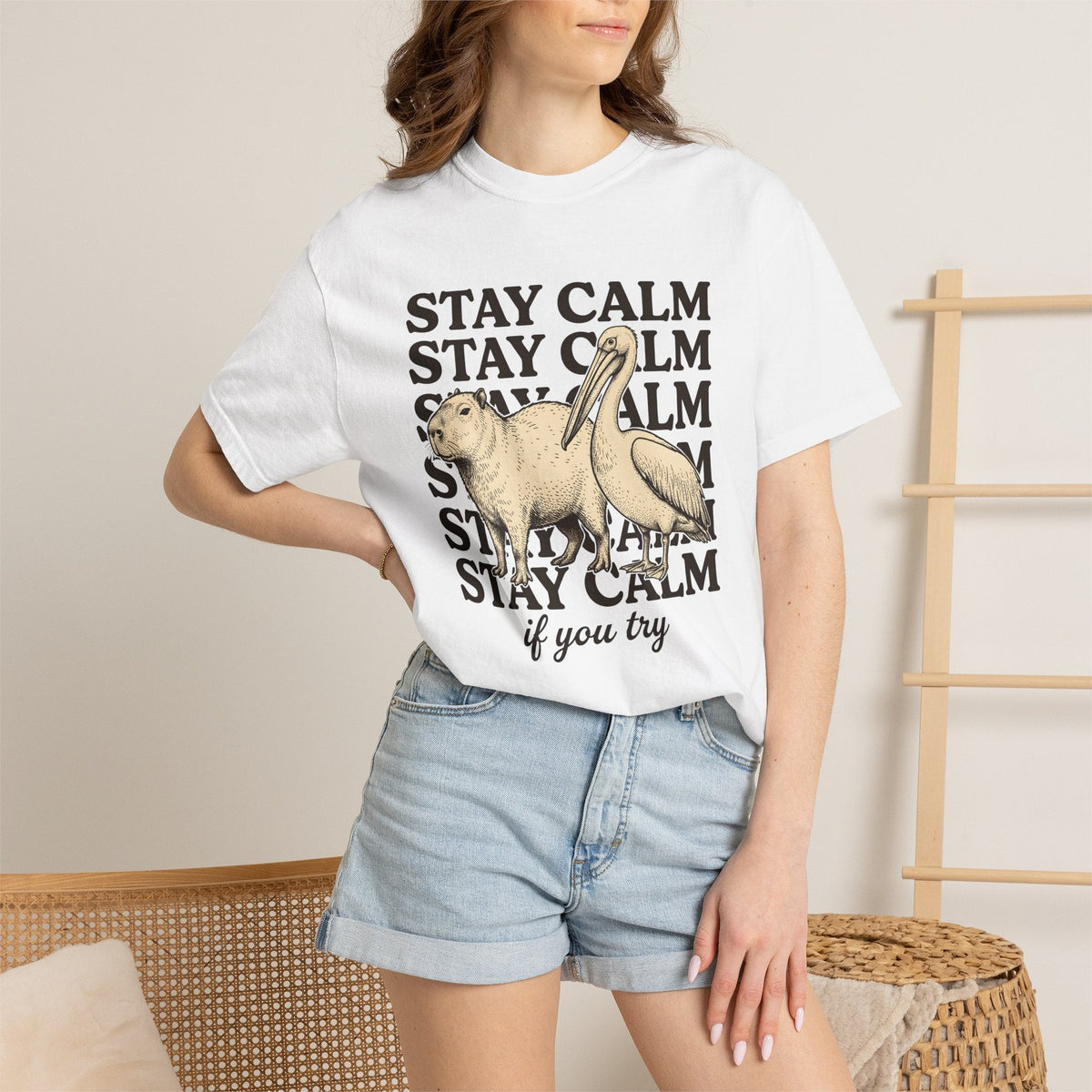 Capybara Bird Shirt Funny Wildlife Unisex Gift Retro Tee product image 6
