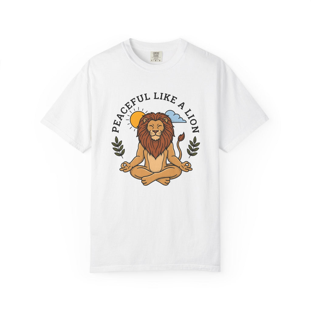 Peaceful Lion Shirt Yoga Wellness Unisex Gift Animated Tee product image 1