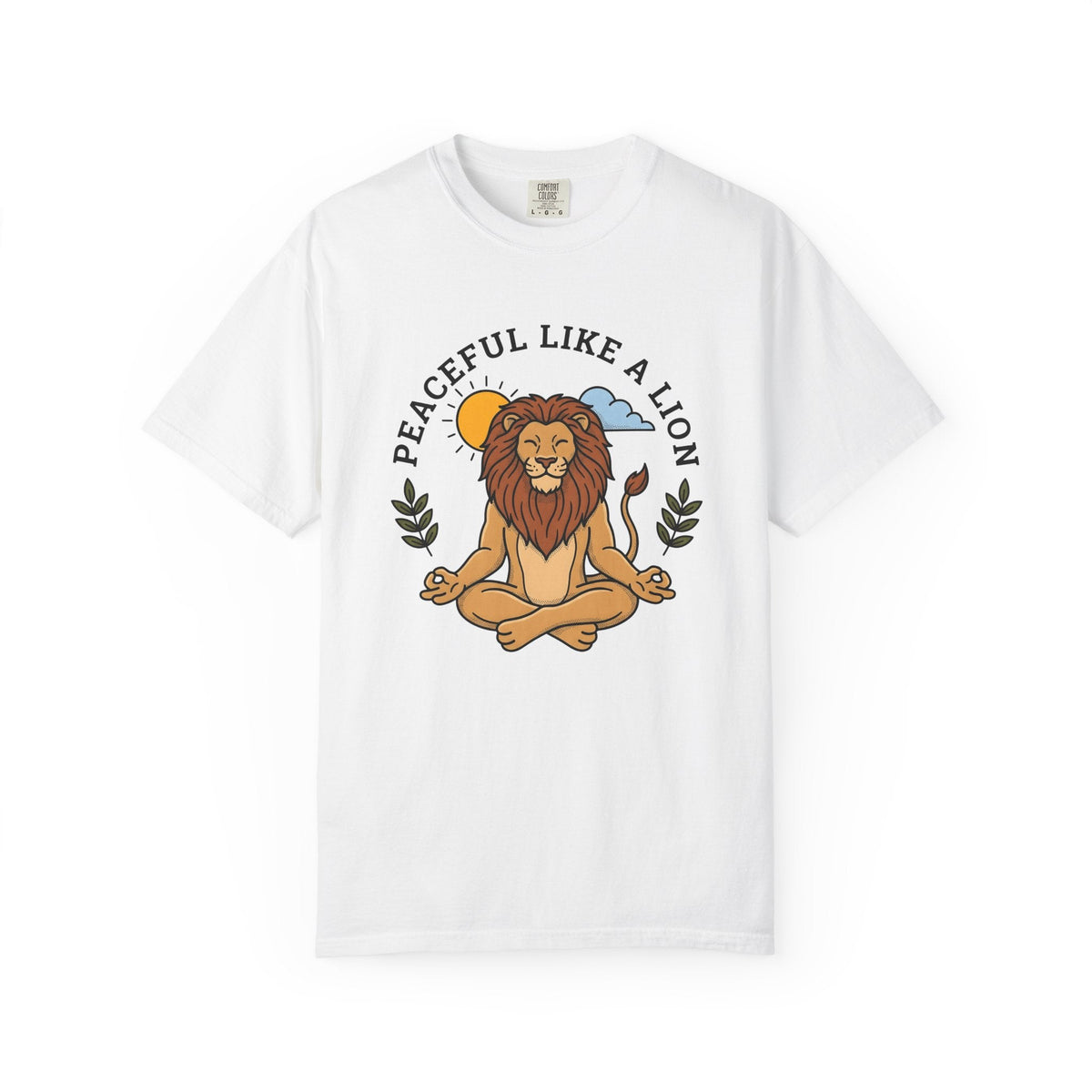 Peaceful Lion Shirt Yoga Wellness Unisex Gift Animated Tee product image 1