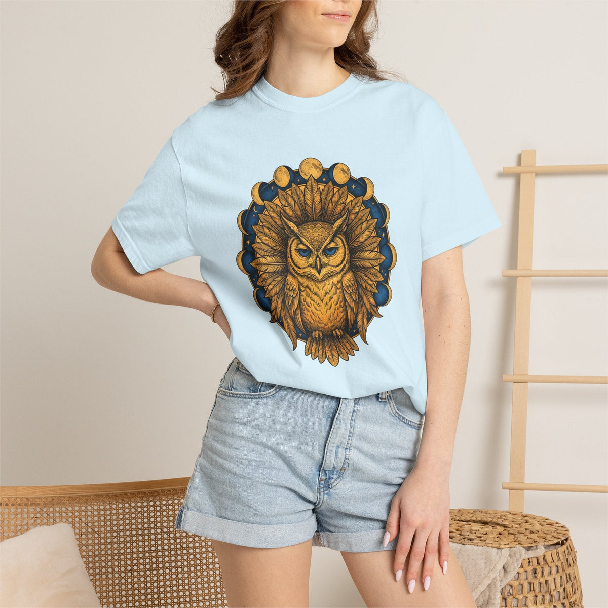 Owl Mandala Shirt Boho Chic Celestial Unisex Gift Tee product image 9