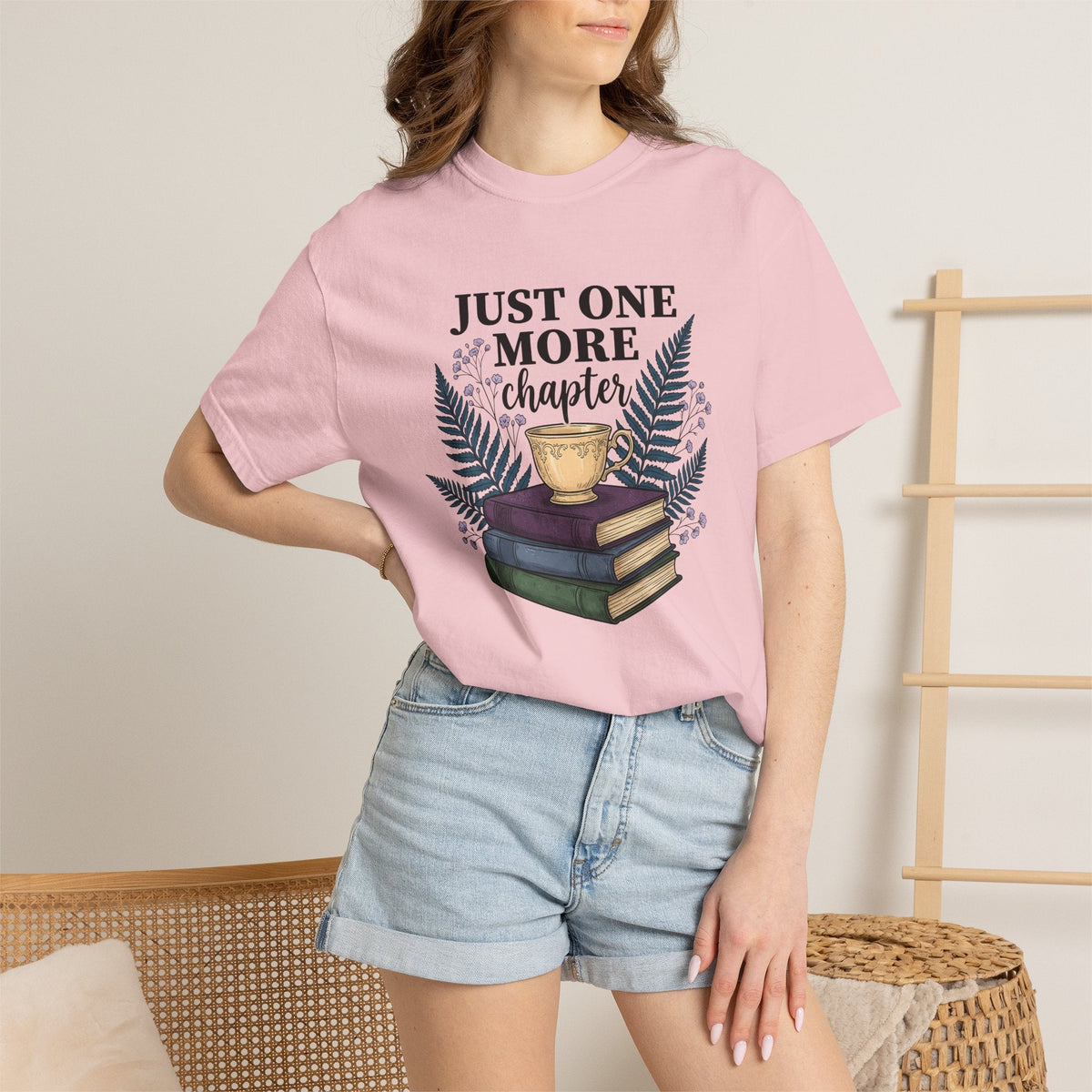 Stacked Books Teacup Shirt Boho Chic Reading Unisex Gift product image 12