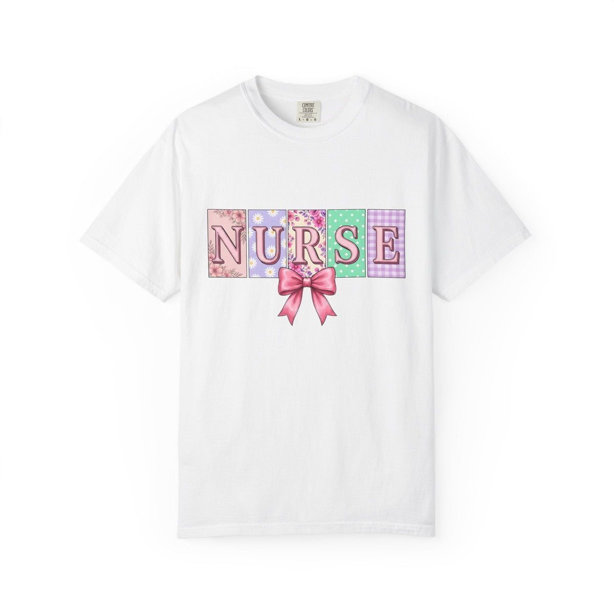 Floral Nurse Pastel Bow T-Shirt – Nursing Pride Flower product image 1