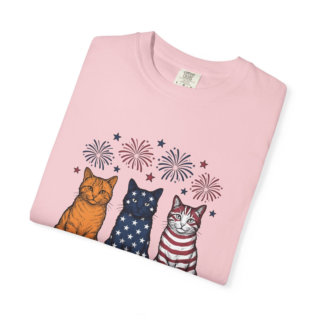 American Cats Sketch T-Shirt – 4th of July Kitten Lover product image 11