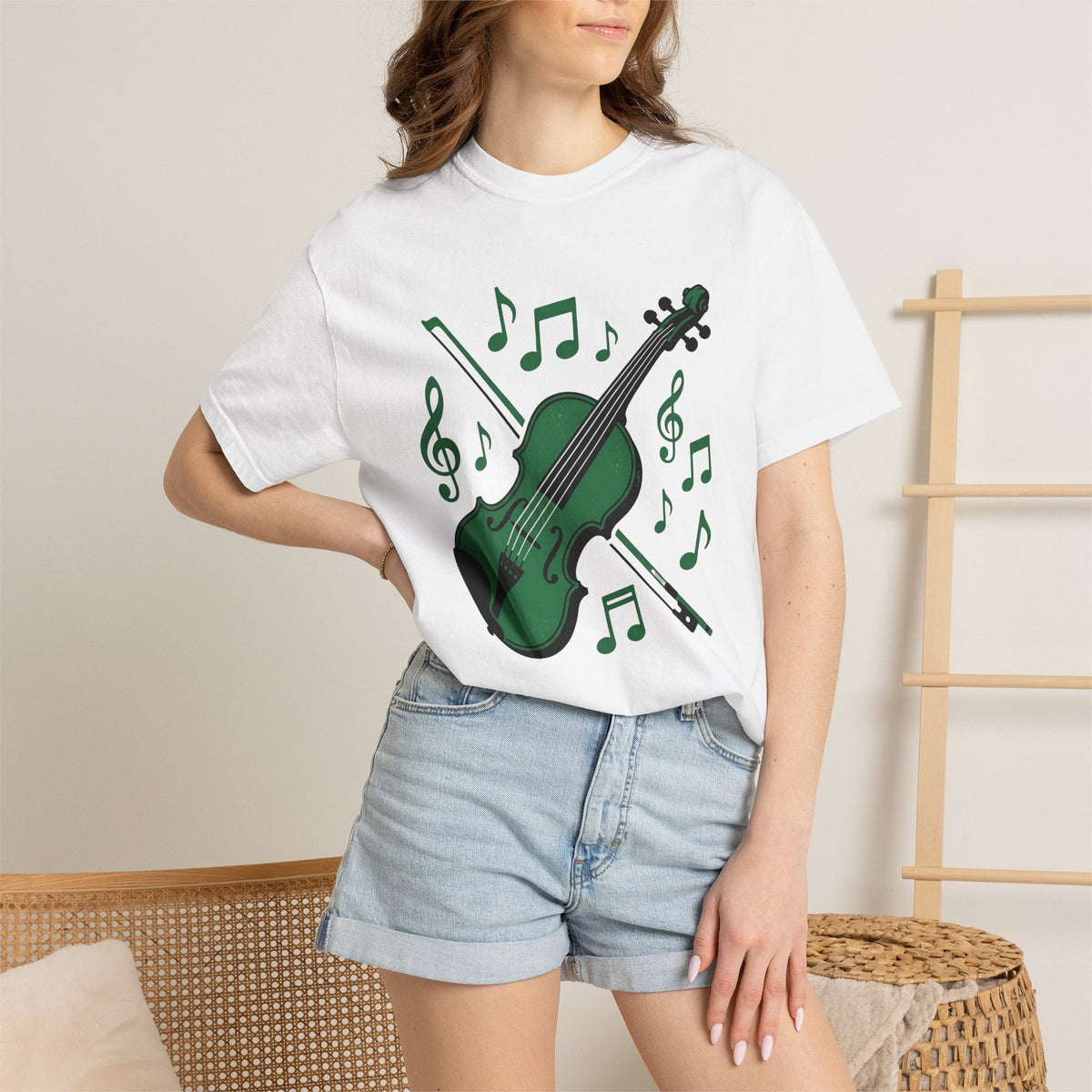 Green Fiddle Shirt St Patricks Day Song Gift Women Graphic product image 6