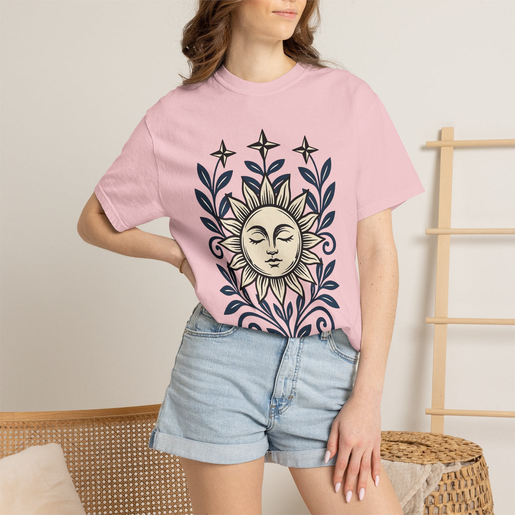 Sun Face Shirt Boho Chic Stars Unisex Gift Folk Tee T-Shirt product image 12