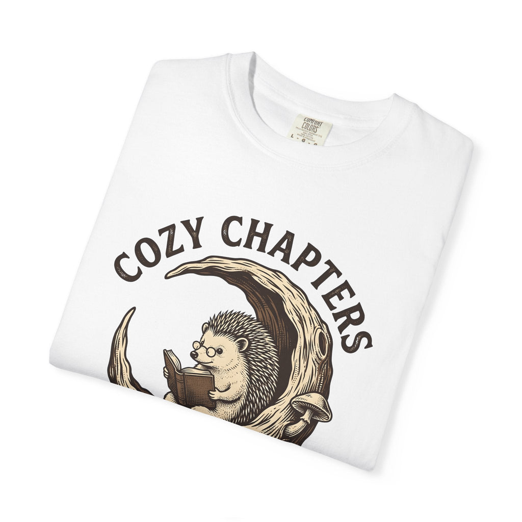 Hedgehog Book Moon Doodle T-Shirt – Cozy Bookish Reading product image 5