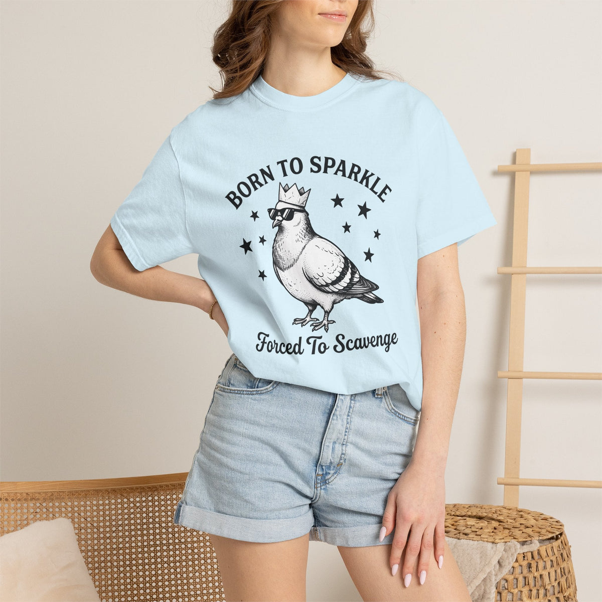 Pigeon Crown Cartoon T-Shirt – Funny Bird Critter Comic product image 9
