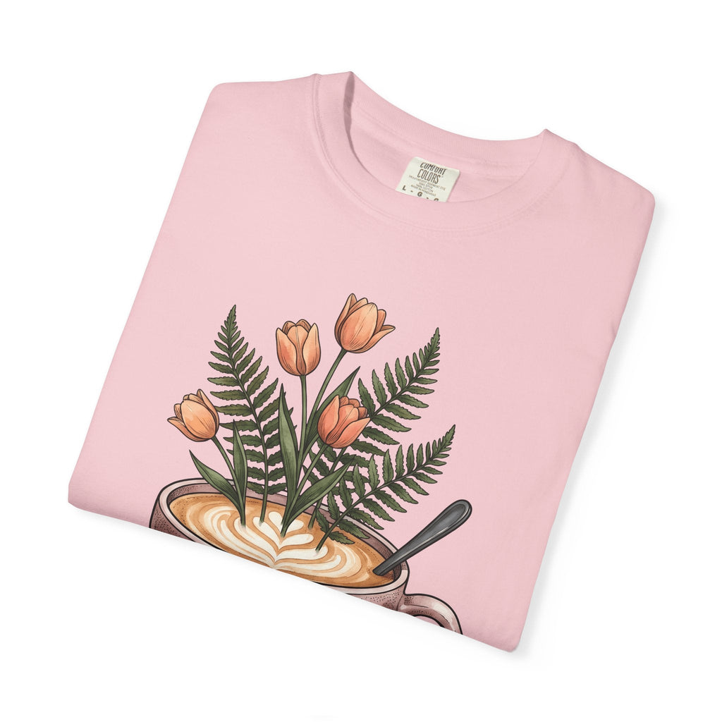 Latte Cup Shirt Coffee Buds Unisex Gift Line Art Tee Coffee Mug T-Shirt Coffee