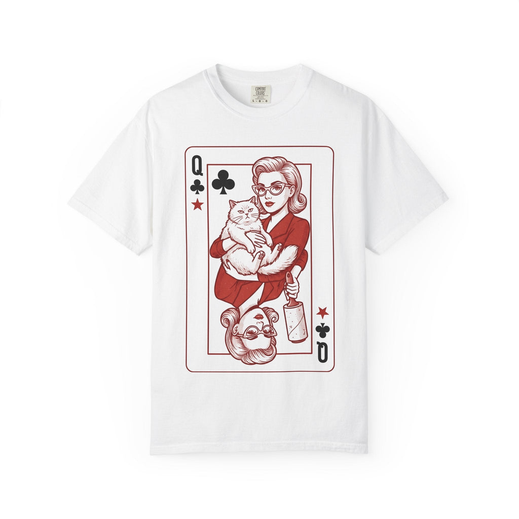 Queen Cat Playing Card Old School T-Shirt – Valentine's Day product image 1