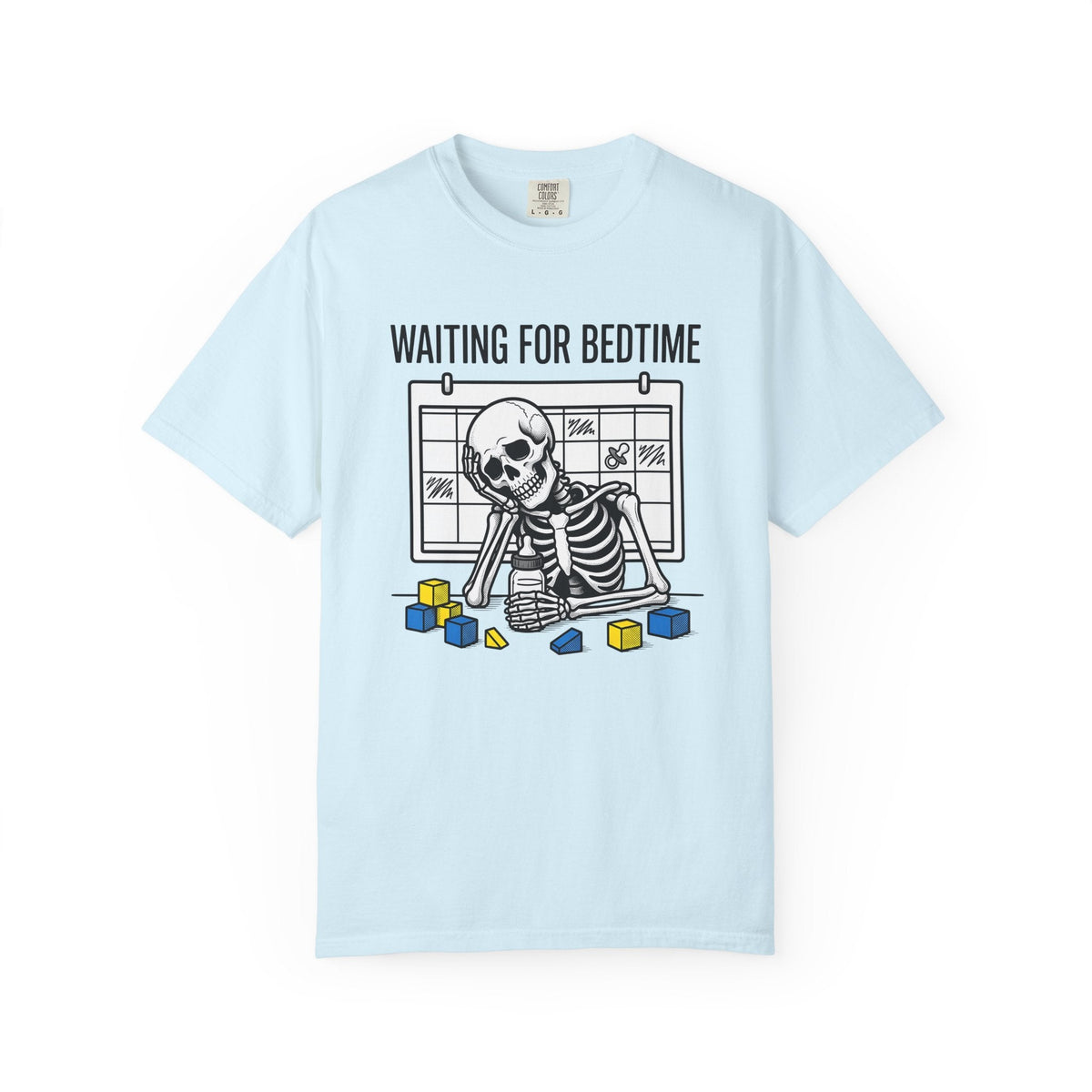 Skeleton Waiting Cartoon T-Shirt – Funny Halloween product image 2