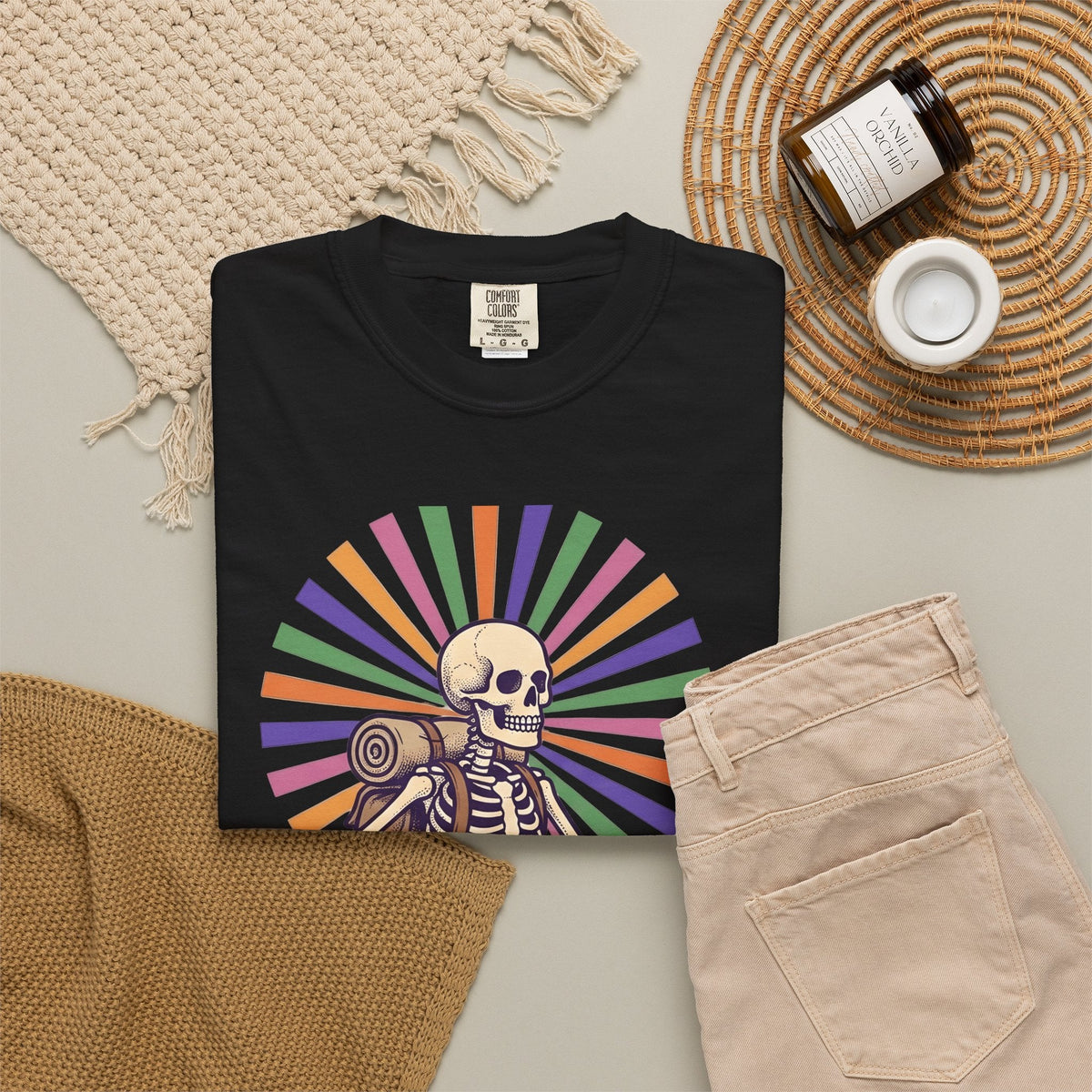 Skull Backpacker Shirt Hiking Camping Gift Women Rustic Tee product image 16