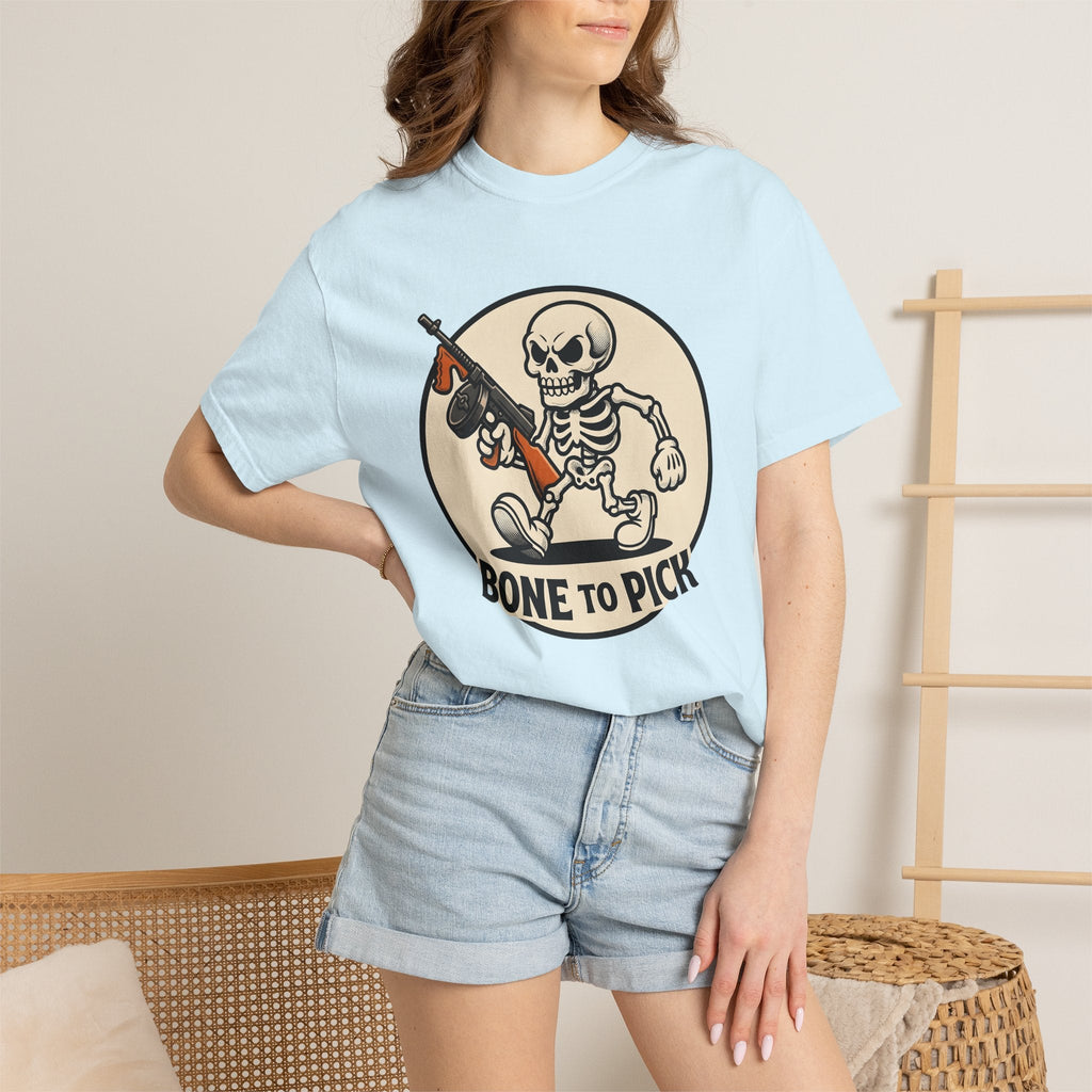 Skull Mobster Comic T-Shirt – Halloween Gangster Bones product image 10