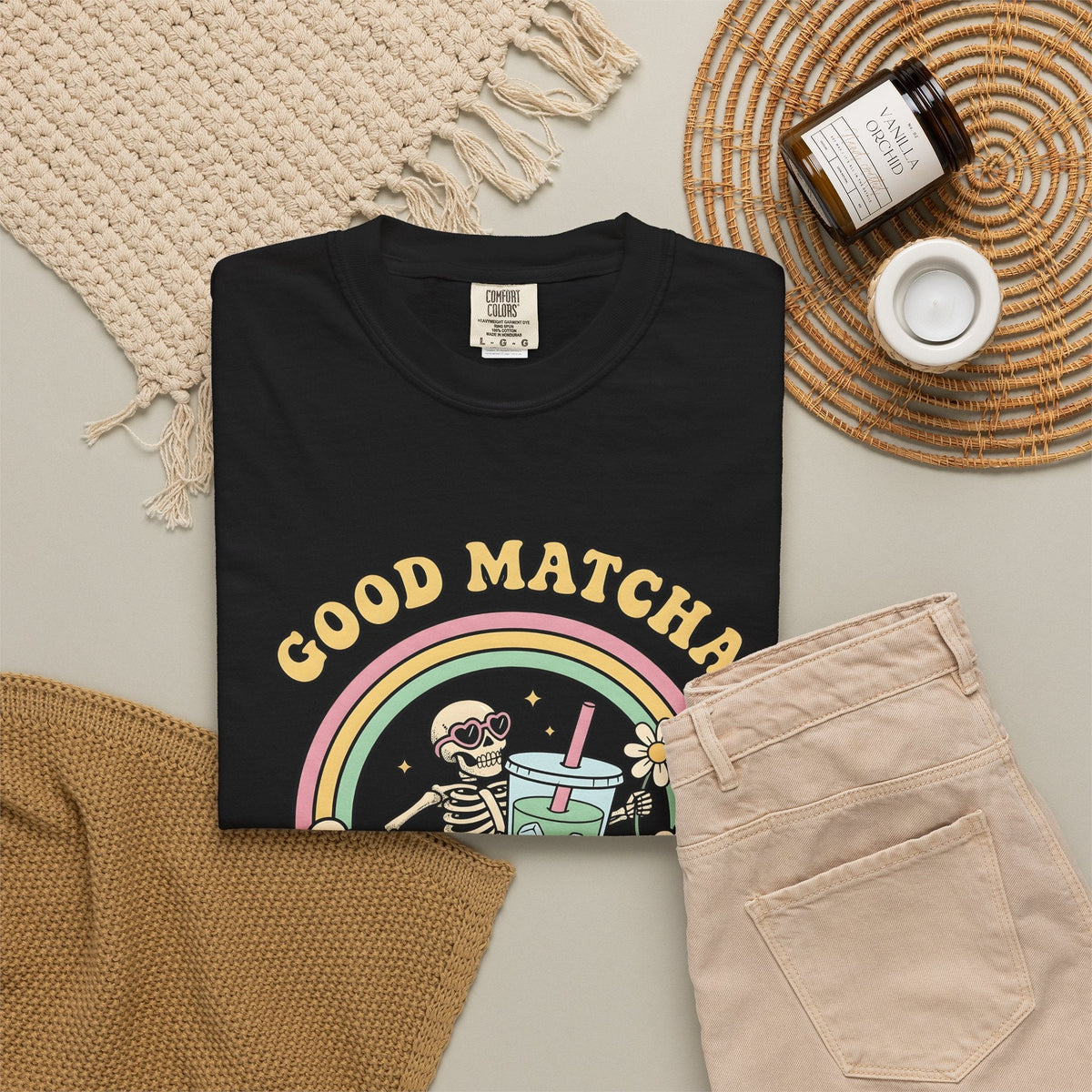 Skull Matcha Latte Shirt Coffee Cartoon Unisex Gift Anime product image 16