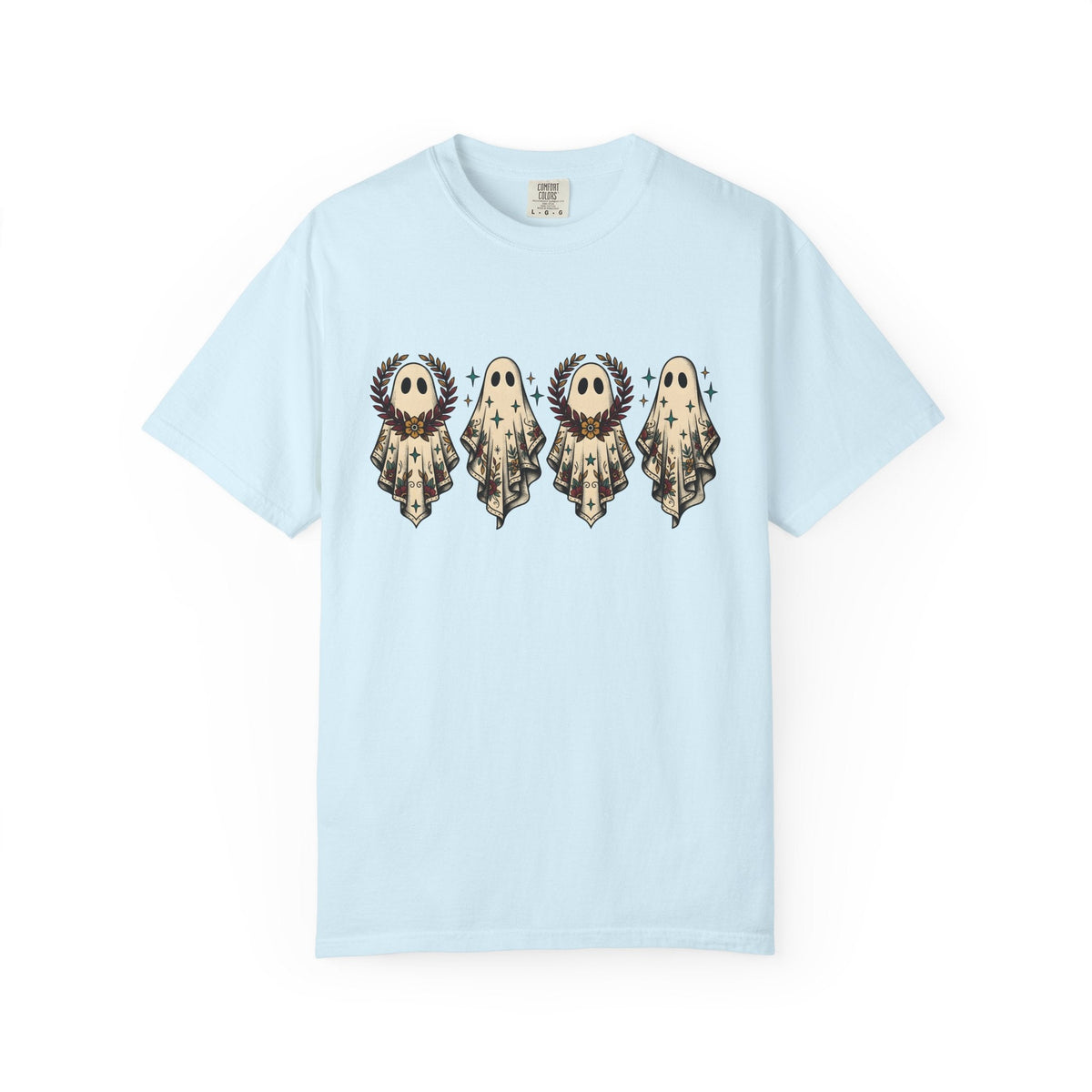 Floral Ghost Shirt Halloween Boho Gift Women Vintage Tee product image 2