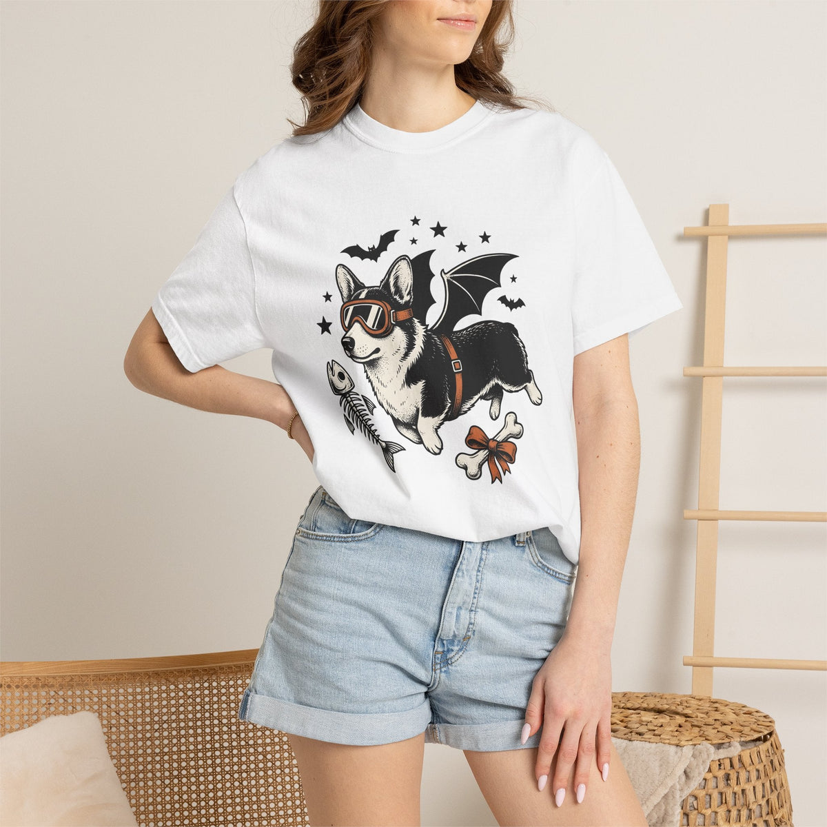 Corgi Bat Wings Shirt Halloween Animal Unisex Gift Neo product image 6
