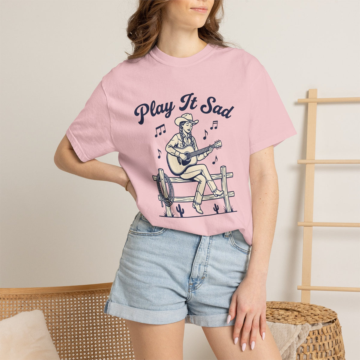 Cowgirl Guitar Shirt Rustic Gift for Women Line Drawing Tee product image 12
