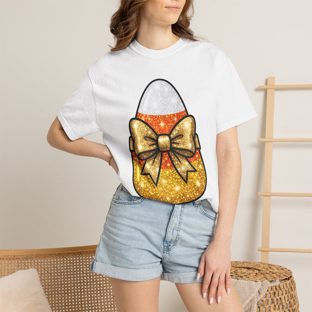 Candy Corn Shirt Halloween Treats Unisex Gift Shimmer Tee product image 7