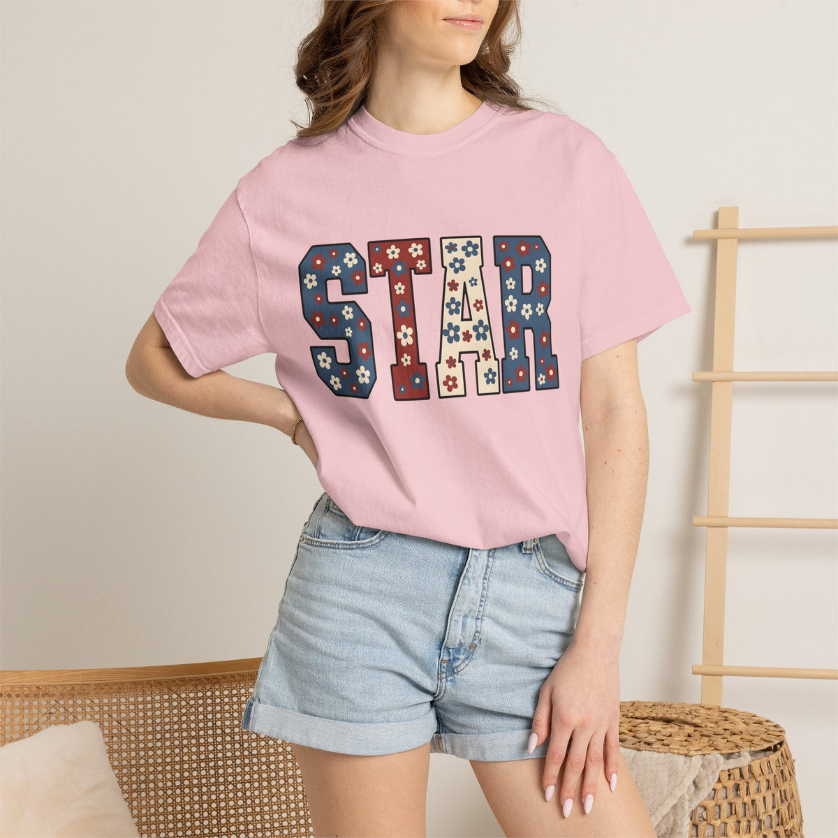 Flower Star Lettering Shirt 4th Of July America Unisex Gift product image 12