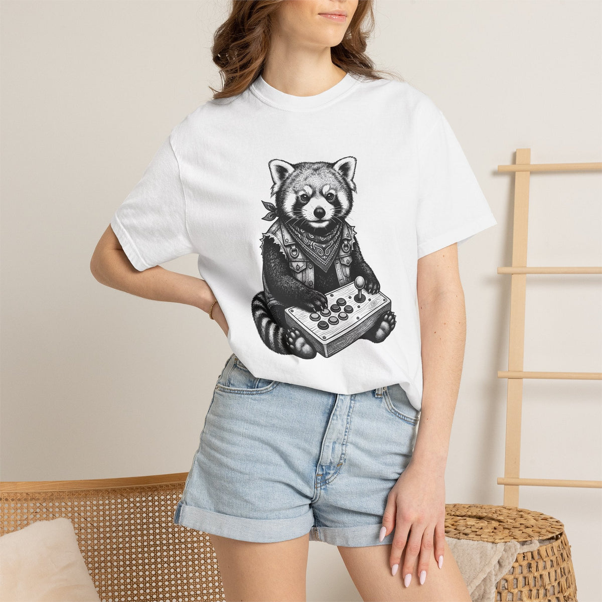 Red Panda Shirt Animals Gaming Unisex Gift Hand Drawn Tee product image 6