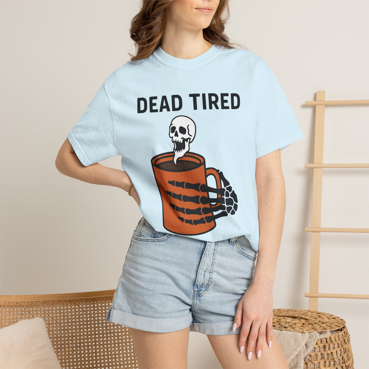 Skeleton Coffee Cup Shirt Coffee Party Unisex Gift Animated Tee Coffee Mug