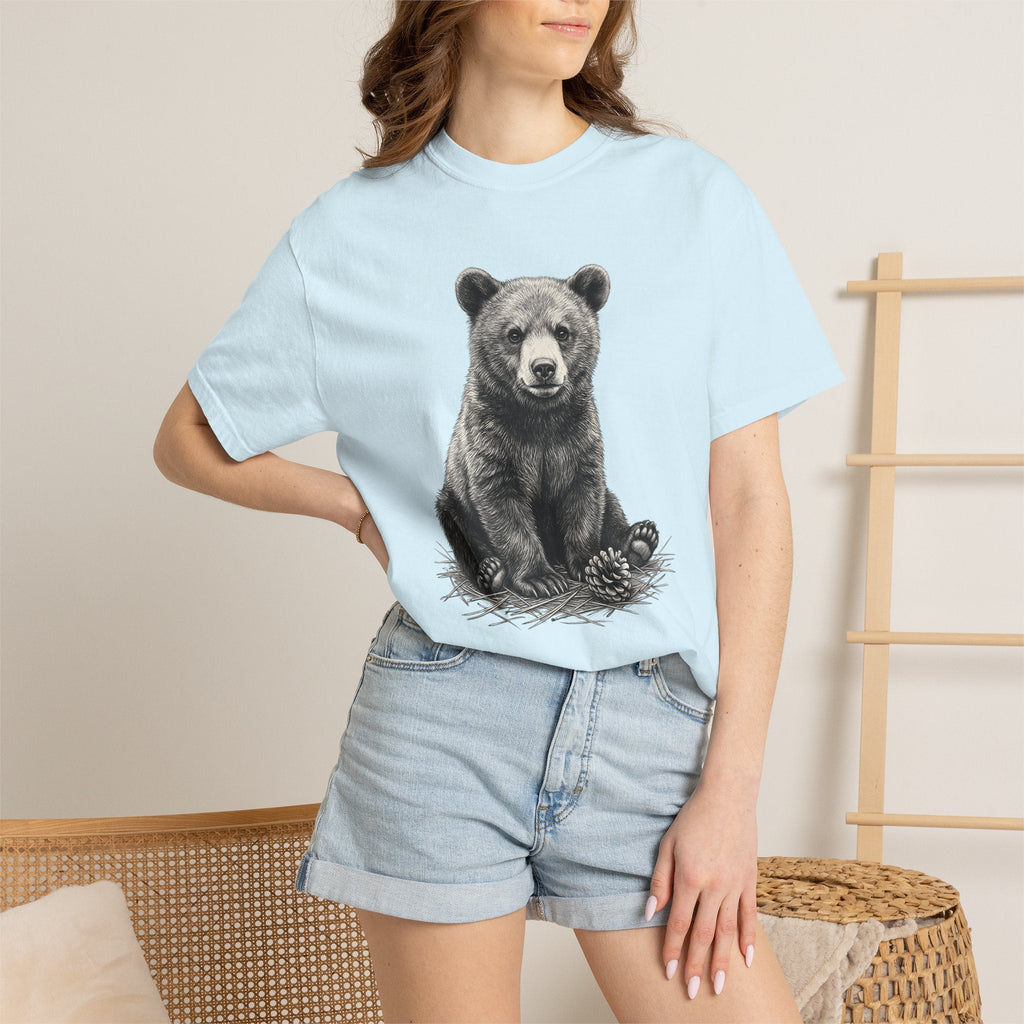 Bear Baby Shirt Animals Fauna Gift Women Sketch Tee Cub product image 9